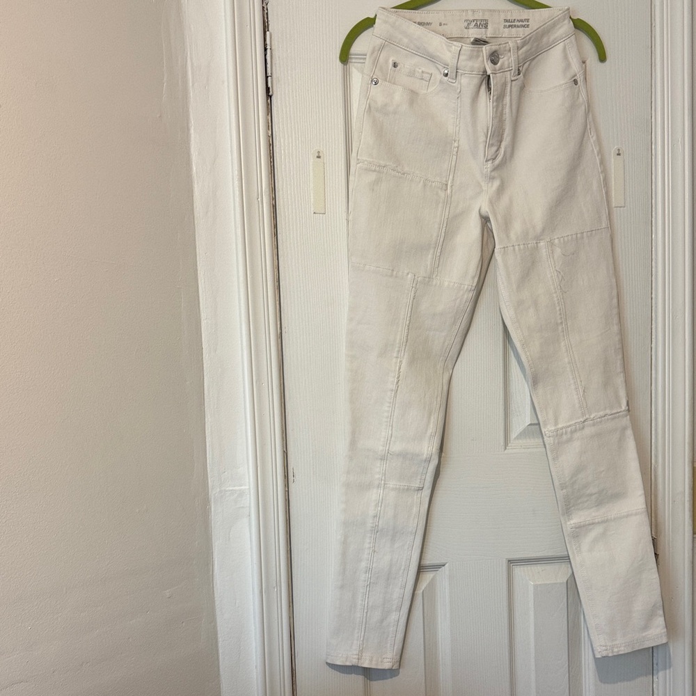 Peter Nygard White Skinny Patchwork Jeans